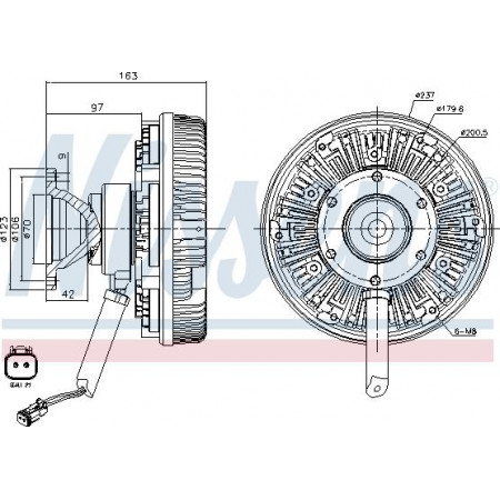 Couple. ventilateur de radiateur Nombre de broches de l'embrayage du ventilateur. 2 SCANIA PGRT DC11.08-DT16.08 03.04- SCANIA P,G,R,T - série (N320), 01.2003 - Nissens 86106