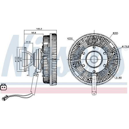Casal. ventilador do radiador Número de pinos da embreagem do ventilador. 2 SCANIA PGRT DC11.08-DT12.18 03.04- SCANIA P,G,R,T - series (N320), 01.2003 - Nissens 86108