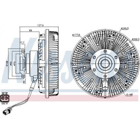 Cupla. ventilator radiator Fan clutch MAN HOCL LIONS CITY TGL I TGM I D0836LFL40-D0836LOH60 04.05- MAN HOCL (A51), Autobuz Nissens 86102