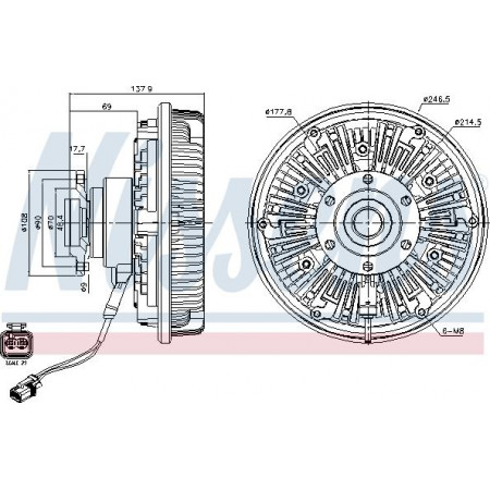 Coppia. ventola del radiatore Numero di pin della frizione della ventola. 2 MAN TGL I TGM I D0836LFL40-D0836LFLAJ 04.05-03.22 MAN TGM (N28 / TGL), 05.2005 - Nissens 86184