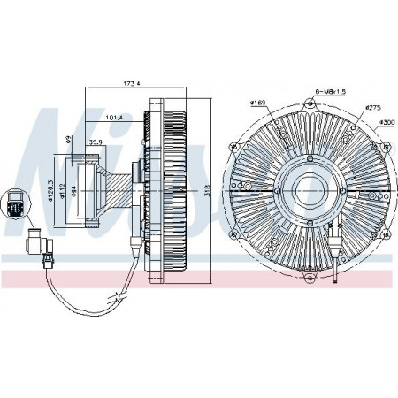 Coppia. ventola del radiatore Numero di pin della frizione della ventola. 6 VOLVO FH16 FH16 II D16C550-D16K750 01.03- VOLVO FH 16 II (VTT3R), 05.2012 - Nissens 86170