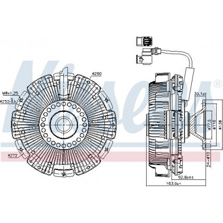 Coppia. ventola del radiatore Numero di pin della frizione della ventola. 6 EURO 6 DAF XF 106 MX-11320-MX-13375 10.12- Nissens 86248