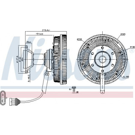 Couple. ventilateur de radiateur Nombre de broches de l'embrayage du ventilateur. 5 EURO 6 IVECO STRALIS I STRALIS II S-WAY F2BE0681C-F3GFE611G 06.03- Nissens 86242