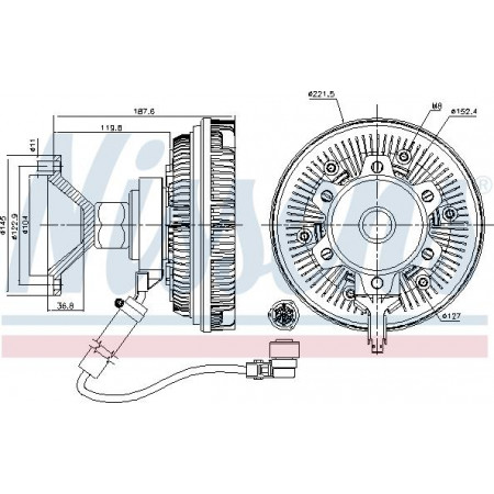 Couple. radiator fan Fan clutch number of pins. 5 EURO 6 MERCEDES ATEGO 3 OM934.911-OM934.913 04.13- Nissens 86238