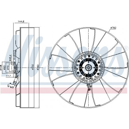 Ventilator. radiator Fan clutch with fan 760mm number of blades. 9 MAN LIONS CITY LIONS COACH NG NL NU TGA TGM I TGS I T MAN TGS (56S / TGS), 10.2005 - Nissens 86232