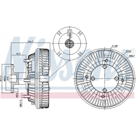 Paar. Kühlerlüfter Lüfterkupplung MAN EM G G90 L2000 M 2000 L M 2000 M M90 NM SL II D0226MF-D0836LFL05 10.79- MAN M90, 08.1988 - 12.1998 Nissens 86226