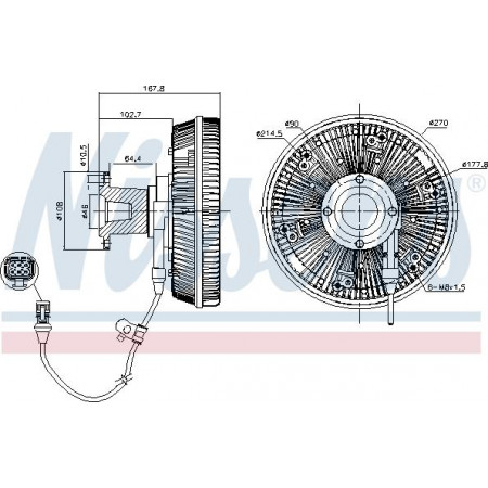 Couple. ventilateur de radiateur Nombre de broches de l'embrayage du ventilateur. 5 MAN TGA TGS I TGX I ​​​​D2066LF01-D2676LF80 01.04- MAN TGS (56S / TGS), 10.2005 - Nissens 86228