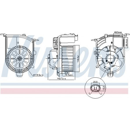 Ventilator. habitaclu Suflanta de aer RENAULT CLIO II THALIA I THALIA II 1.2-1.9D 02.98- RENAULT CLIO II (SB0/1/2_), Hatchback Van, 09.1998 - Nissens 87449