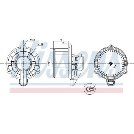 Fan. Abitacolo Aeratore HYUNDAI ACCENT V CRETA SOLARIS KIA RIO IV 1.4-1.6-2.0 01.16- Nissens 87569
