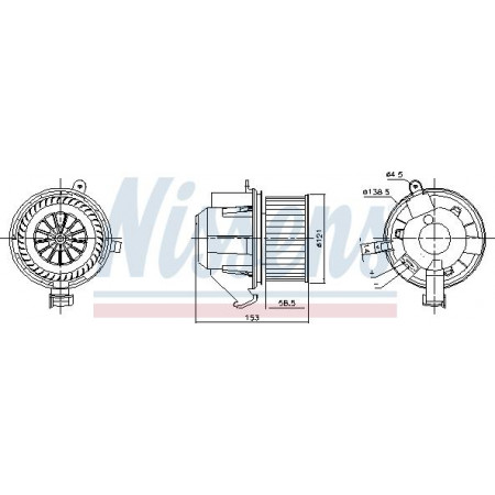 Ventilator. habitaclu Air blower fits. SMART FORFOUR FORTWO 0.9-1.0-Electric 07.14- Nissens 87607