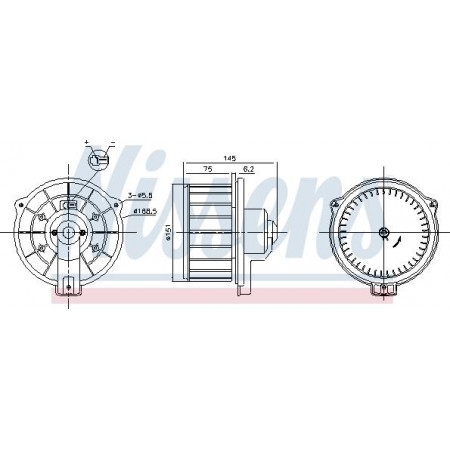 Fã. compartimento de passageiros O ventilador de ar se encaixa. TOYOTA CELICA RAV 4 II 1.8-2.4 08.99-11.05 Nissens 87615