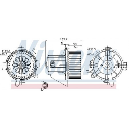 Fã. Ventilador de ar do habitáculo CITROEN C4 C4 I PEUGEOT 307 307-KOMBI 1.4-2.0D 08.00-12.12 PEUGEOT 307 (3A/C), Hatchback, 08.2000 - 12.2012 Nissens 87090