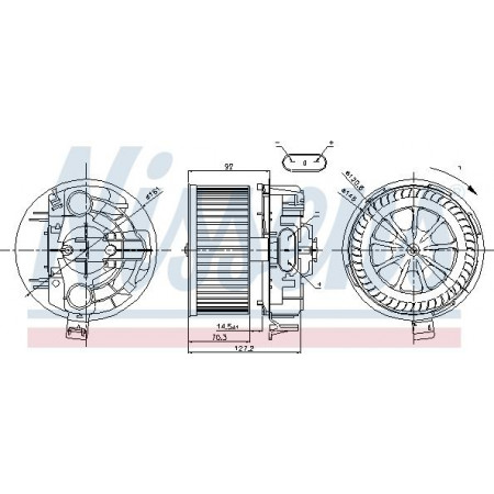 Ventilator. habitaclu Suflanta de aer RENAULT GRAND SCENIC II MEGANE II MEGANE II-KOMBI 1.4-2.0D 09.02- RENAULT MEGANE II (KM0/2_), Hatchback Van, 08.2003 - 07.2009 Nissens 87043