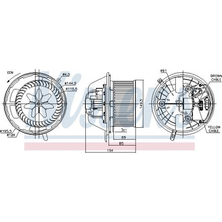 Fan. abitacolo Ventilatore BMW 1 E81 1 E82 1 E87 1 E88 3 E90 3 E91 3 E92 3 E93 X1 E84 X3 F25 X4 F26 Z4 BMW 3 - V (E93), Cabriolet, 05.2006 - 12.2013 Nissens 87062