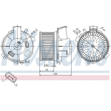 Fan. abitacolo Aeratore CITROEN XSARA PICASSO PEUGEOT 206 206 307 307-KOMBI 1.1-2.0D 08.98- PEUGEOT 206+ (2L_, 2M_), Hatchback, 01.2009 - 08.2013 Nissens 87021