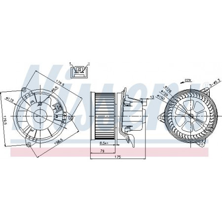 Fan. passagiersruimte Luchtblazer FORD FOCUS I FOCUS I-KOMBI MONDEO III TOURNEO CONNECT TRANSIT CONNECT 1.4-3 FORD TOURNEO CONNECT (TOURNEO CONNECT/PJ2 ​​/ PJ), Van, 06.2002 - 12.2013 Nissens 87027