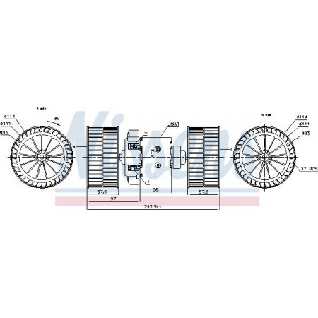 Admirador. habitáculo Motor soplador de aire 24V con ventilador desde eje nº 028494 MERCEDES ACTROS ACTROS MP2 - MP3 04.96- MERCEDES-BENZ ACTROS (954.03), 04.1996 - 10.2003 Nissens 87191
