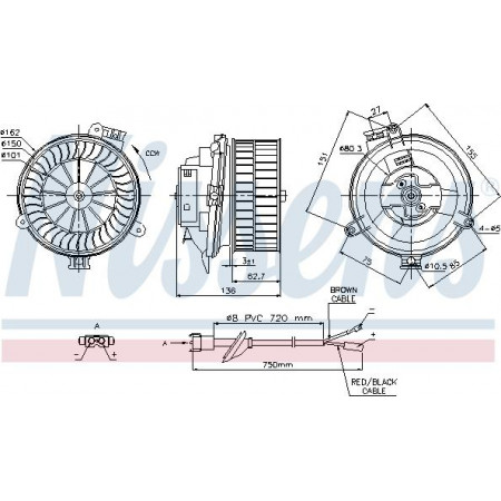 Ventilateur. habitacle Souffleur d'air MERCEDES w124 A124 a124 C124 124 T-MODEL S124 124 W124 E A124 E C124 E T-MODE MERCEDES-BENZ 124 (A124), Cabriolet, 09.1991 - 06.1993 Nissens 87153