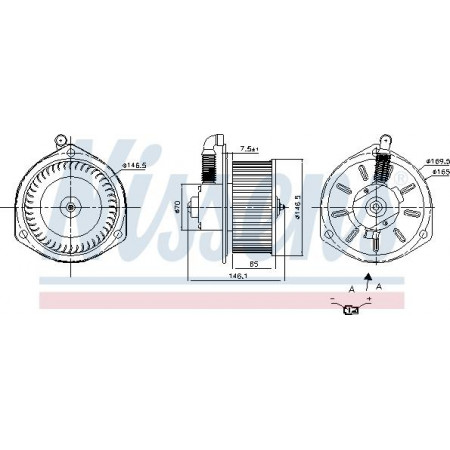 Ventilateur. habitacle Souffleur d'air TOYOTA DYNA DYNA 400 TOYOACE 2.5D-4.6D 07.01- TOYOTA TOYOACE VII (_Y1_), Châssis support, 10.1996 - 06.2011 Nissens 87163
