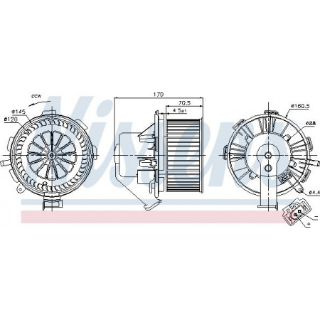 Fan. passagiersruimte Luchtblazer MERCEDES SPRINTER 35-T B906 SPRINTER 3-T B906 SPRINTER 46-T B906 SPRINTER 5 MERCEDES-BENZ SPRINTER 3-t (906), Draagframe, 06.2006 - Nissens 87106