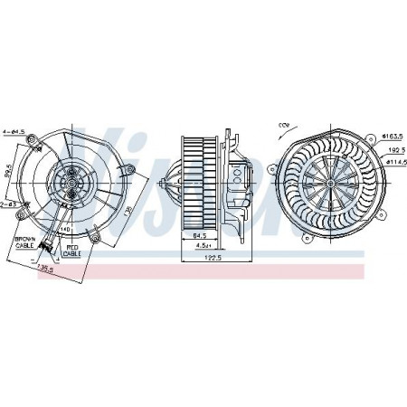 Fan. Abitacolo Aeratore MERCEDES CLS C219 E T-MODEL S211 E VF211 E W211 1.8-6.2 03.02-12.10 MERCEDES-BENZ CLASSE E T-Model (S211), Touring, 02.2003 - 07.2009 Nissens 87103