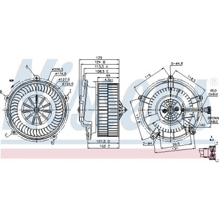 Ventilateur. habitacle Souffleur d'air BMW 7 E65 E66 E67 ROLLS-ROYCE PHANTOM VII PHANTOM VII DROPHEAD 3.0-6.75 07. BMW 7 - IV (E65, E66, E67), Berline, 07.2001 - 12.2009 Nissens 87119
