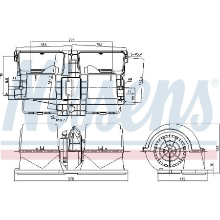 Fan. abitacolo Ventilatore aria 24V SCANIA PGRT 01.03- Nissens 87134