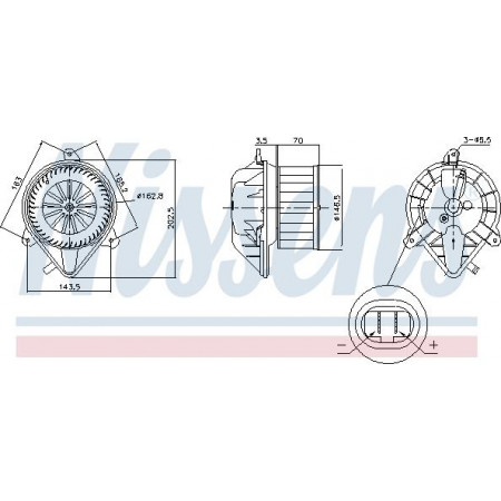 Fan. abitacolo L'aeratore è adatto. CITROEN BERLINGO BERLINGO-MINIVAN PEUGEOT PARTNER PARTNER ORIGIN PARTNER O PEUGEOT PARTNER (5_, G_), Telaio di supporto, 03.1997 - 07.2008 Nissens 87171