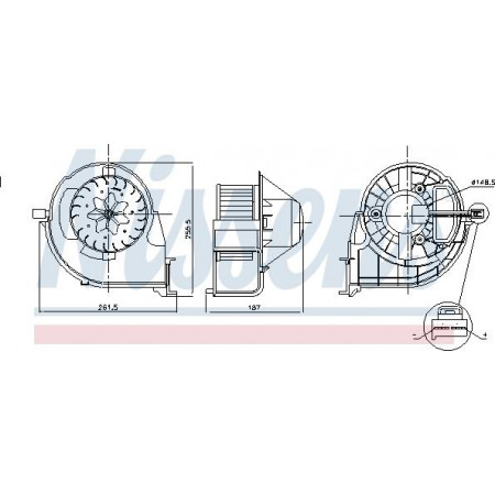 Chauffage soufflant intérieur BMW X5 - III (F15, F85), Crossover, 08.2013 - 07.2018 Nissens 87802