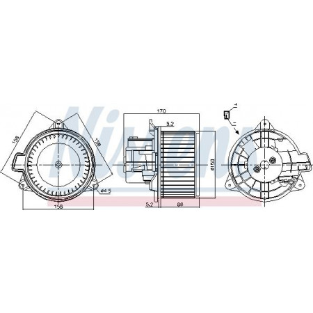 Fan. passagiersruimte Luchtblazer FIAT BRAVO II STILO 1.2-2.4 10.01-12.14 FIAT BRAVO II (198_), Hatchback, 11.2006 - Nissens 87392
