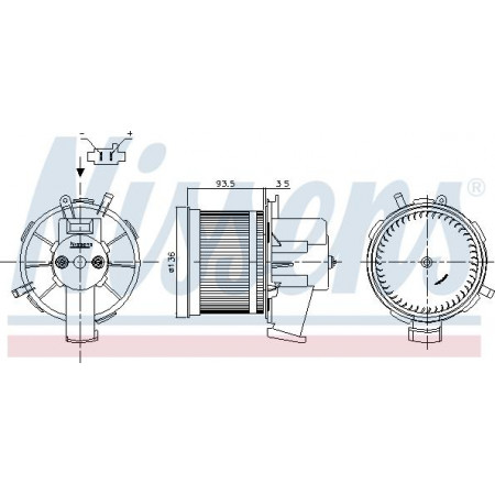 Aeroterma ventilator habitaclu FIAT 500 (312_), Hatchback, 07.2007 - Nissens 87301