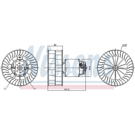 Fan. passagiersruimte Luchtblazer NISSAN KUBISTAR RENAULT KANGOO KANGOO EXPRESS 1.2-1.9D 08.97- RENAULT KANGOO Express (FC0/1_), 08.1997 - Nissens 87253