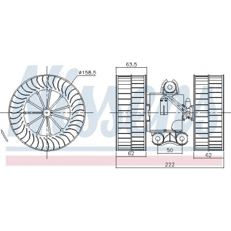 Ventilateur. habitacle Souffleur d'air MERCEDES VIANO W639 VITO - MIXTO W639 VITO W639 2.0D-Électrique 09.03- MERCEDES-BENZ VITO / MIXTO (W639), Fourgon, 08.2003 - Nissens 87212