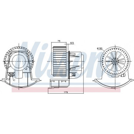 Fan. Ventilatore abitacolo VW CALIFORNIA T5 CAMPER MULTIVAN T5 SHARAN TRANSPORTER T5 1.9D-3.2 04.00-08 VW TRANSPORTER V (7JD, 7JE, 7JL, 7JY, 7JZ, 7FD), Telaio di supporto, 04.2003 - 08.2015 Nissens 87272