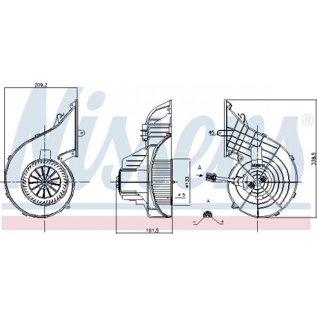 Fan. abitacolo Ventilatore 24V RVI T VOLVO FH FH II FH16 FH16 II 01.03- VOLVO FH16 (FH), 08.1993 - Nissens 87751