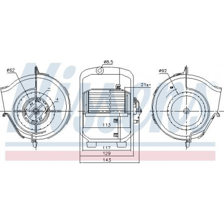 Elektromotorisch. Innenraumbelüftung Luftgebläse AUDI 80 B2 90 B2 COUPE B2 VW CADDY I GOLF I JETTA I PASSAT B1 VW TRANSPORTER III, Tragrahmen, 05.1979 - 12.1992 Nissens 87768