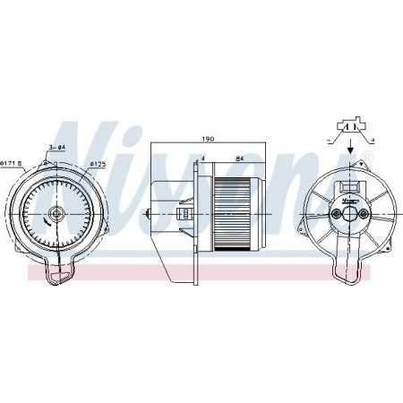 Fan. interieur Luchtblazer ABARTH 500C - 595C - 695C FIAT 500 500 C LANCIA YPSILON 0.9-1.4 07.07- FIAT 500 C II (312_), Cabriolet, 09.2009 - Nissens 87700