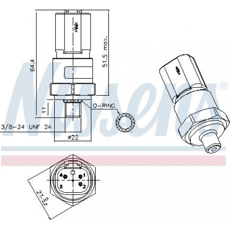 Pressostat. Climatisation Pressostat de climatisation SCANIA LPGRS PGRT DC09.108-OC9.G05 01.03- Nissens 301029