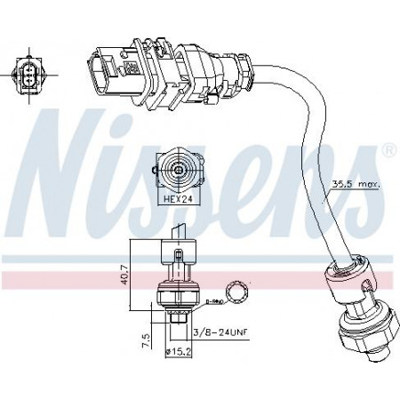 Comutator presiune. aer conditionat Air-conditioning pressure switch VOLVO FH D13A400-D13H440 09.05- Nissens 301025