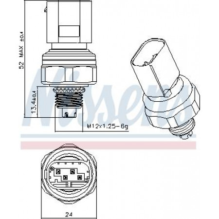 Comutator presiune. aer conditionat Air-conditioning pressure switch HYUNDAI IONIQ 5 Electric 05.21- Nissens 301145
