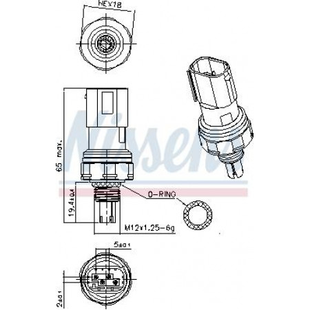 Pressostat. Climatisation Pressostat de climatisation TESLA MODEL S Electrique 09.12- Nissens 301140