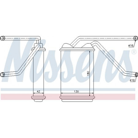 Warmtewisselaar. verwarming van het passagierscompartiment DAEWOO Espero 94 - 2.0 en Benz verwarmingssystemen. Aut. A - C - - P - C DAEWOO RACER, Hatchback, 01.1986 - 12.1997 Nissens 76511