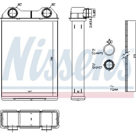 Wärmetauscher. Innenraumheizung Heizung MINI R50 R53 R52 1.4D-1.6 06.01-07.08 MINI Cooper I (R52), Cabrio, 04.2004 - 07.2008 Nissens 70808