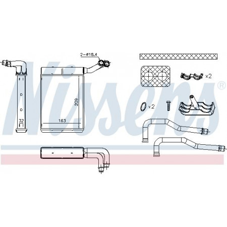 Warmtewisselaar. interieurverwarming Verwarming CITROEN C5 II C5-KOMBI C6 PEUGEOT 407 1.6D-3.0 03.04- PEUGEOT 407 (6D_), Sedan, 02.2004 - 12.2011 Nissens 707095