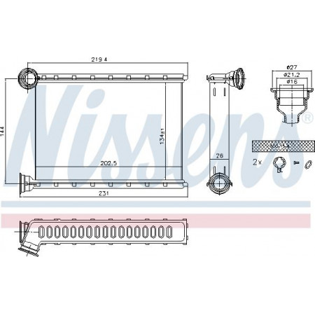 Wärmetauscher. Innenraumheizung Heizung OPEL MERIVA B 1.3D-1.7D 06.10-03.17 VAUXHALL INSIGNIA Mk II (Z18), Tourismus, 03.2017 - Nissens 707079
