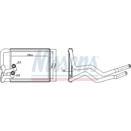 Warmtewisselaar. interieurverwarming Verwarming HYUNDAI ELANTRA IV 1.6-2.0 06.06-06.11 HYUNDAI ELANTRA (HD), Sedan, 11.2005 - Nissens 707070