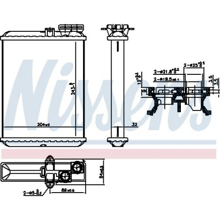 Wärmetauscher. Innenraumheizung Heizung passt. VOLVO S60 I S80 I V70 I V70 II XC70 I XC90 I 2.0-4.4 04.96-12.14 VOLVO S60 I (384), Limousine, 07.2000 - 04.2010 Nissens 707102