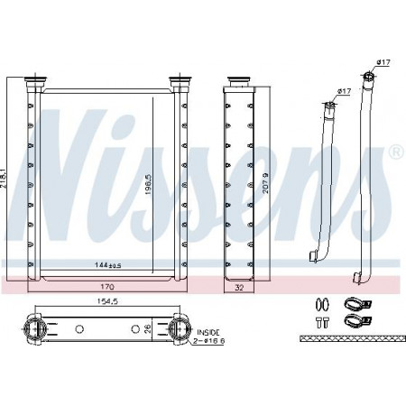 Wärmetauscher. Innenraumheizung Heizung DAIHATSU CHARADE VIII TOYOTA URBAN CRUISER YARIS YARIS - VIOS 1.0-1.8 08.05 TOYOTA VIOS/YARIS II (_P9_), Limousine, 08.2005 - 12.2013 Nissens 707172