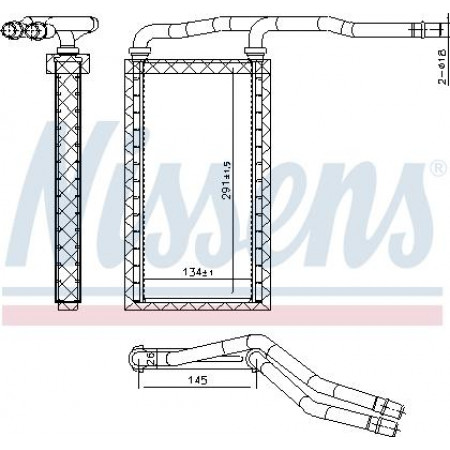 Warmtewisselaar. cabineverwarming Verwarming 134x291x26mm SCANIA LPGRS DC07.108-OC13.101 09.16- Nissens 707208