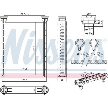 Warmtewisselaar. interieurverwarming Kachel ALFA ROMEO GIULIETTA GIULIETTA HATCHBACK 1.4-2.0D 04.10-12.20 ALFA ROMEO GIULIETTA (940_), Hatchback Van, 04.2011 - Nissens 707214